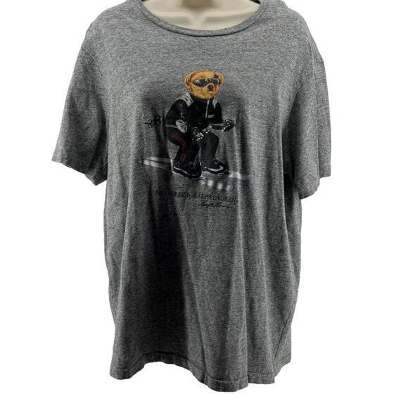 Polo Ralph Lauren Ski Bear T Shirt Limited Edition Short Sleeve Gray Mens Xlarge - Picture 1 of 5